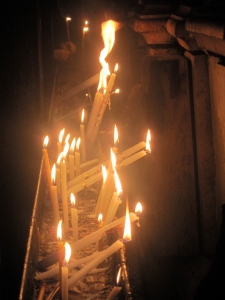 Candles in the Holy Sepulchre